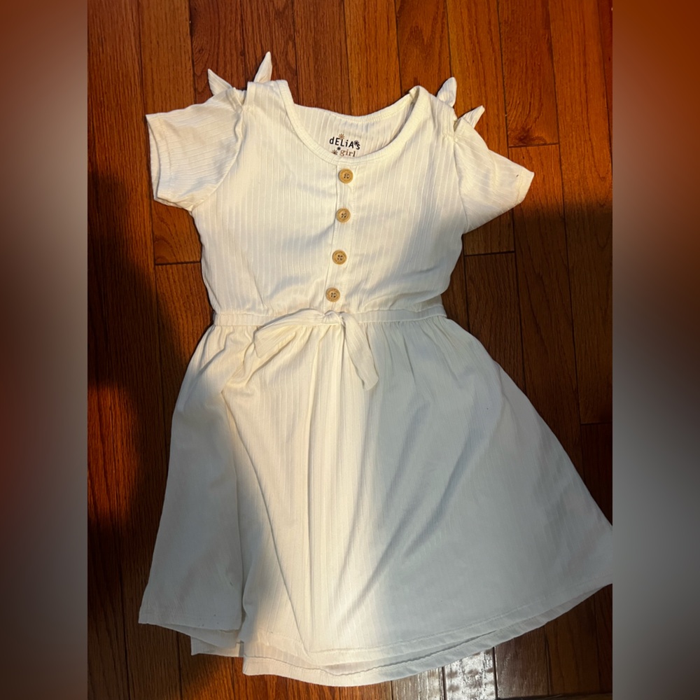 dELiA*s Cream Kids Dress with Button Accents